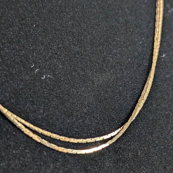 (2/$20) Vintage Adjustable Gold Tone Flat Link Necklace - Picture 2 of 5